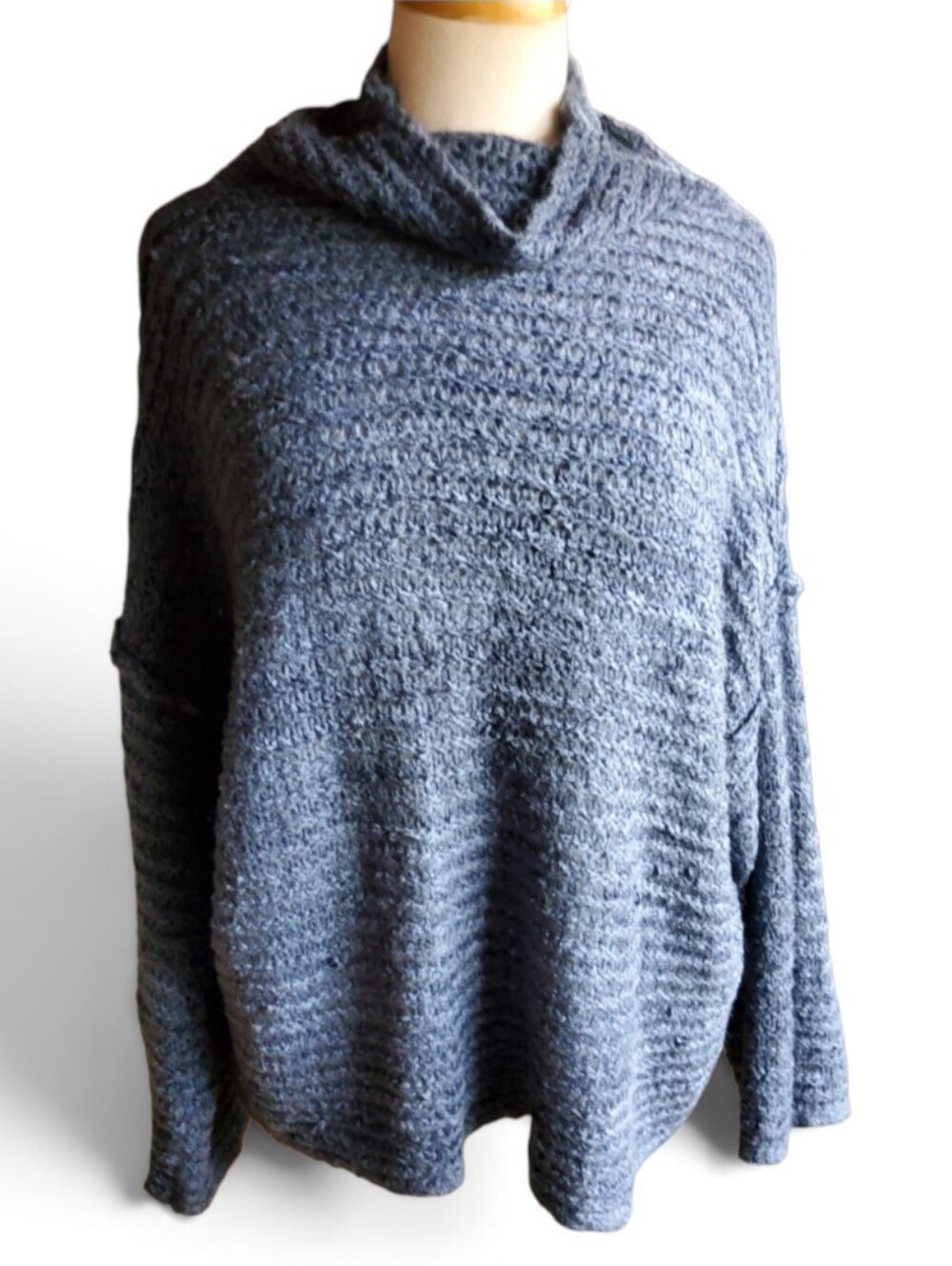 Aerie Blue Cowl-Neck Knit Sweater